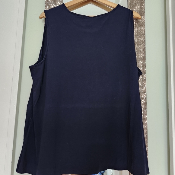J Jill Wearever Collection Sleeveless Tank Top Size 2X Navy - Picture 2 of 6